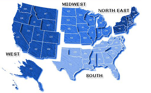 regional map usa